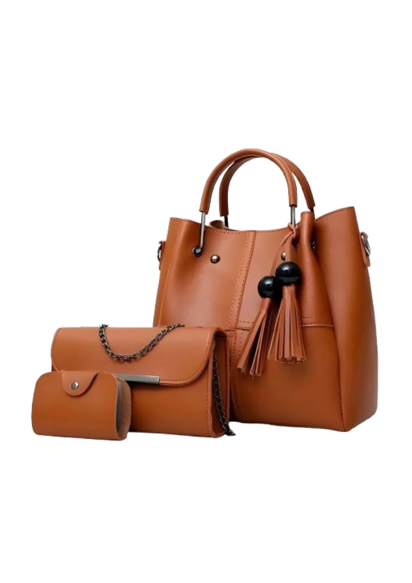 3-in-1 Ladies Handbag Set – Stylish Tote, Crossbody & Wallet | Soft Faux Leather | Perfect for Daily Use & Gifting