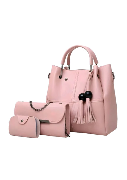 3-in-1 Ladies Handbag Set – Stylish Tote, Crossbody & Wallet | Soft Faux Leather | Perfect for Daily Use & Gifting