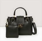 2-in-1 Women’s Stylish PU Leather Handbag Set Elegant Shoulder Bag for Daily & Occasional Use Comes with a Matching Mini Pouch-Available in 4 Trendy Colors