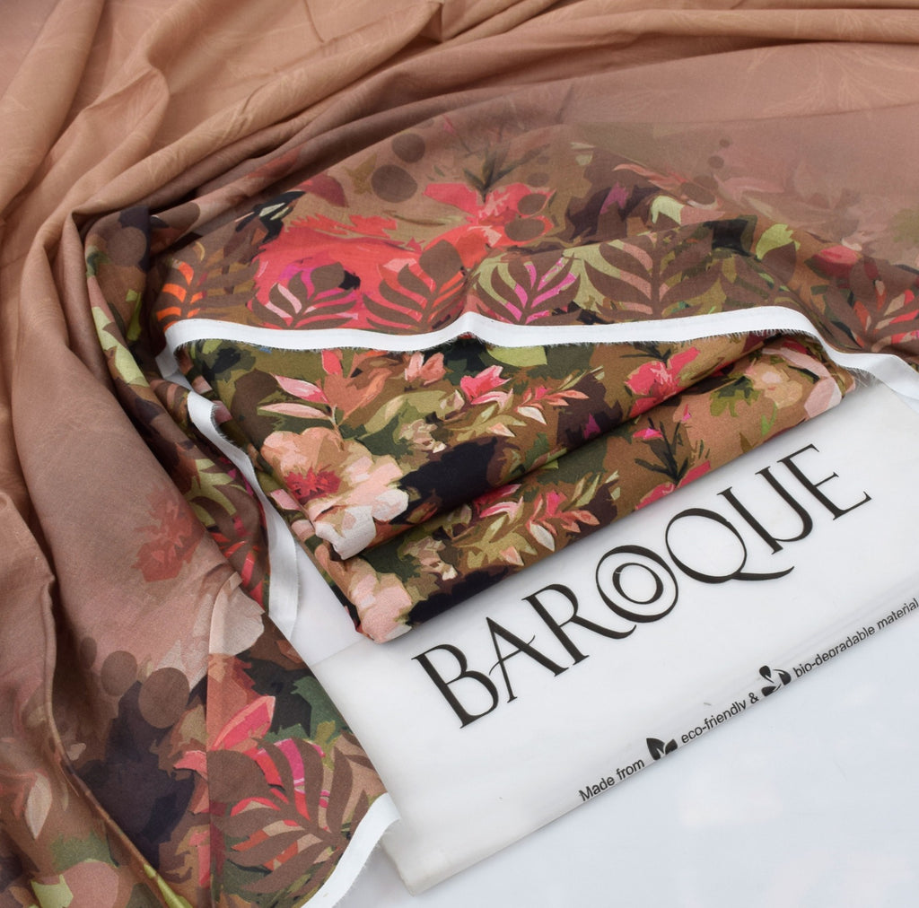 Baroque 3PC Digital Lawn Suit – Summer Collection 2025 | 100% Original with Stamp