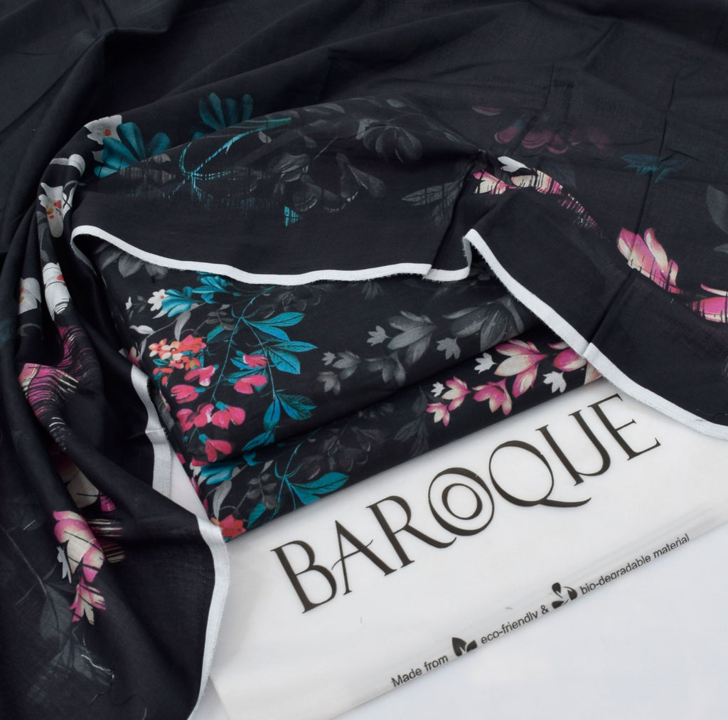 Baroque 3PC Digital Lawn Suit – Summer Collection 2025 | 100% Original with Stamp