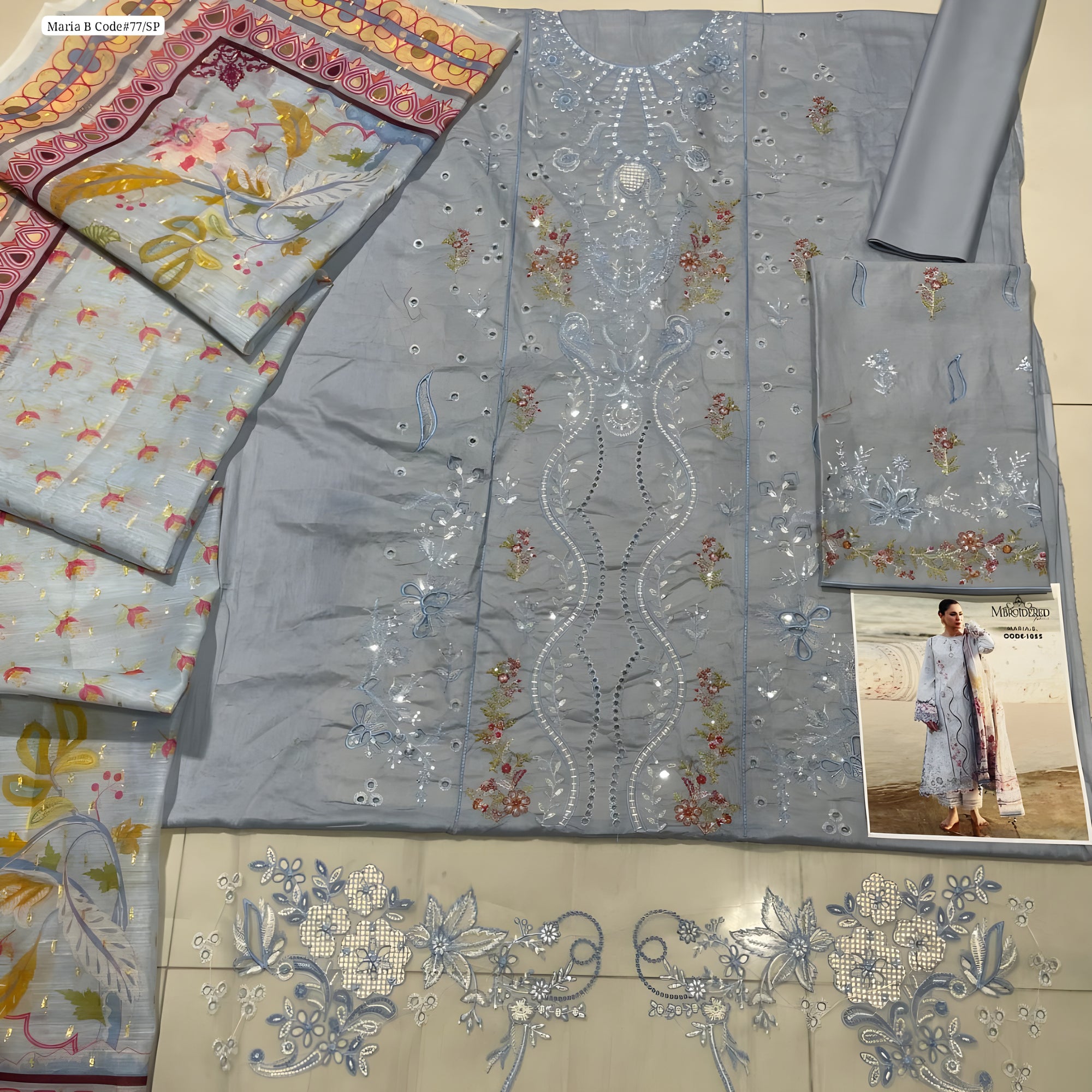 Maria B Lawn 3PC Suit | Code 9088 | Chickenkari Embroidered | Summer 2025 by Sabri Textile